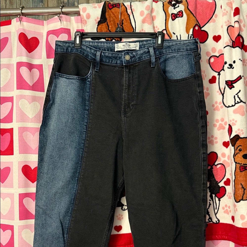 Hollister Black and Blue Straight Leg Jeans Size w33 L 29